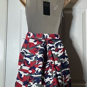Red Gray Camo Skirt